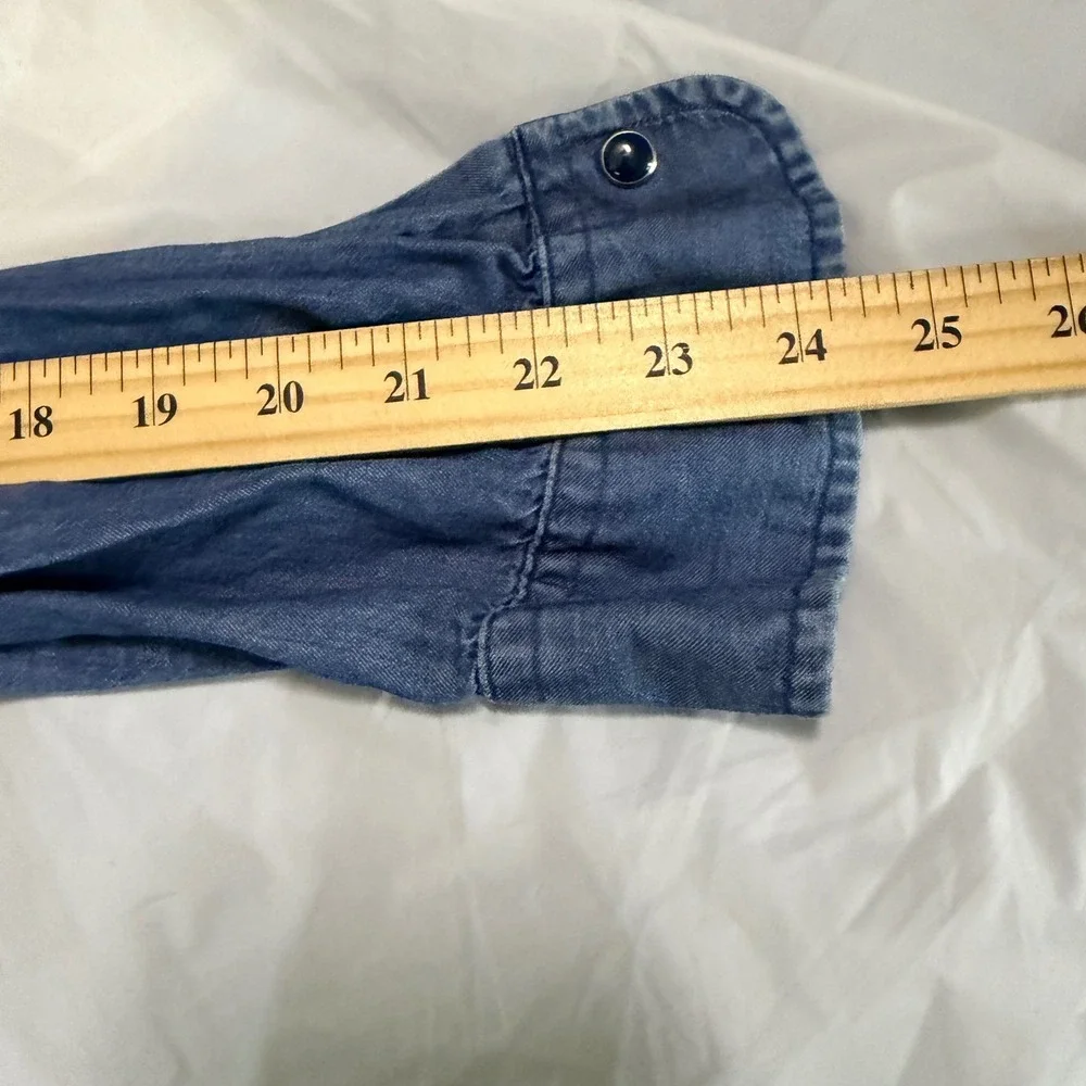 Brooks Brothers Mens Red Fleece Western Denim Shirt XXL Blue Cotton Snap Front